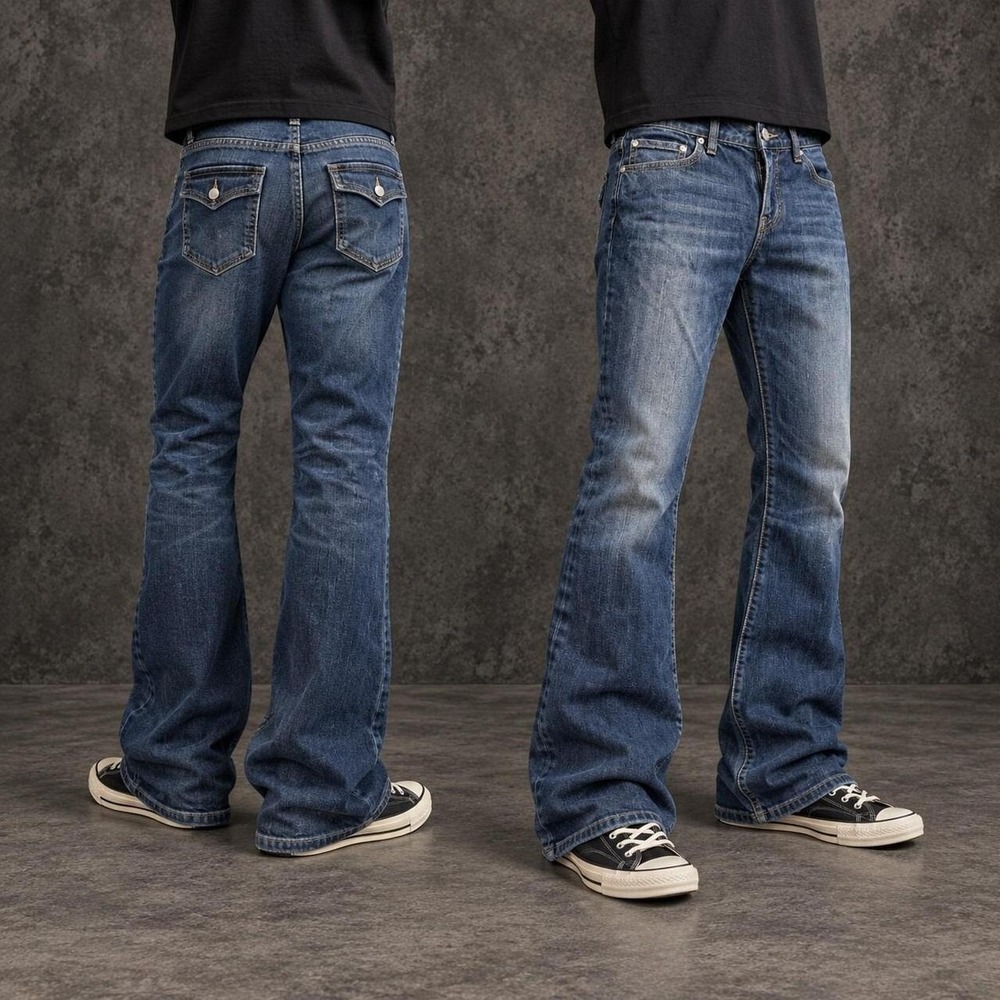 29x30 Blue Bootcut Flared Jeans Indie Y2K 2000s